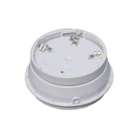 Standard addressable sounder base (without flasher/beacon); pure white.